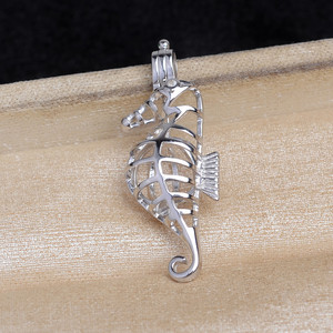 Accessoires de bricolage en argent S925, creux, non perforés, perles lâches de 7,5 à 8,3 mm, cage à pendentif 6044, accessoires de bijoux en perles de bricolage - Product Image 3