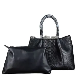 Stylish leather handbags European fashion shoulder bags custom made logo designer brand bags python leather purse snake handbag