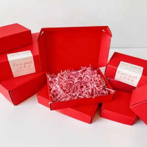 Carton ondulé cosmétique personnalisé de couleur rouge Emballage d'enveloppe de produits de beauté Boîte postale d'expédition avec logo Design - Product Image 2