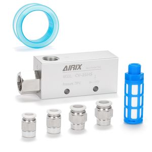 เครื่องกำเนิดสุญญากาศ Airix รุ่น Cv-25hs ตัวปล่อยลมแบบนิวแมติกอะลูมิเนียม พร้อมตัวกรองเสียงรบกวน และข้อต่อขนาด 3/8 นิ้ว - Product Image 1
