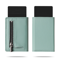 Dompet Bahan PU Pola Napa Baru 2024 dengan Desain Minimalis Tombol Geser Samping untuk Pria, Dilengkapi RFID Blocking, Cocok untuk Hadiah