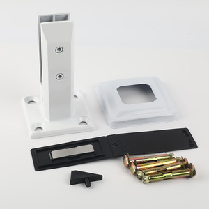 Glass <strong>Staircase</strong> Handrail Fixing Clips 304 Stainless Steel No Drill Floor Mounted Glass Support Minimalist Design - Product Image 3