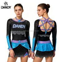 Uniforme de cheerleading sur mesure, hauts courts et jupe droite brillante