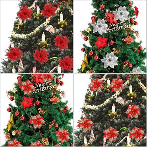 Fleurs artificielles multicolores pour l'intérieur et l'extérieur, décorations florales pour arbre de Noël, fleurs décoratives de Noël - Product Image 2