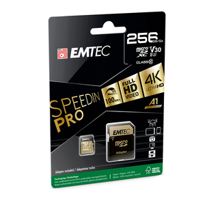 Emtec V30 Speed in Pro Micro SDXC 256 Go Classe 10 UHS1-U3 V30 Lecture/Écriture - 256 Go à 1 To - Product Image 4