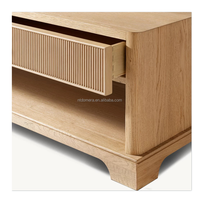 Table basse à quatre tiroirs en placage de chêne blanc R