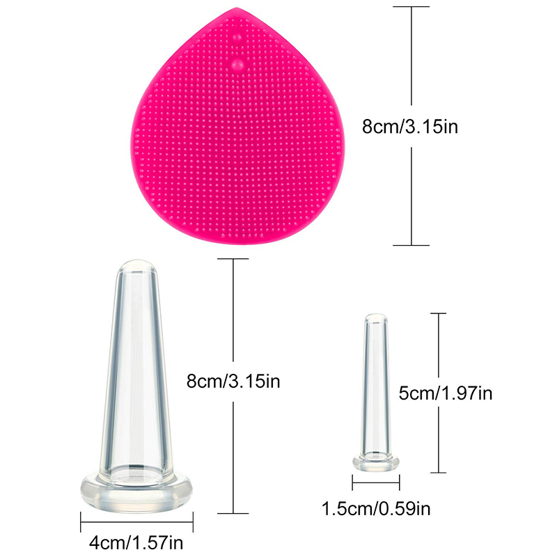 wholesale 7 piece facial silica cans self therapy cupping vacuum cups silicone suction cup massage