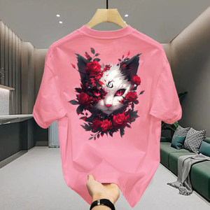 Nuevo DISEÑO DE Camiseta deportiva informal de verano para hombres y mujeres que combina con todo patrón de dibujos animados Delgado precio bajo manga corta al por mayor - Product Image 2
