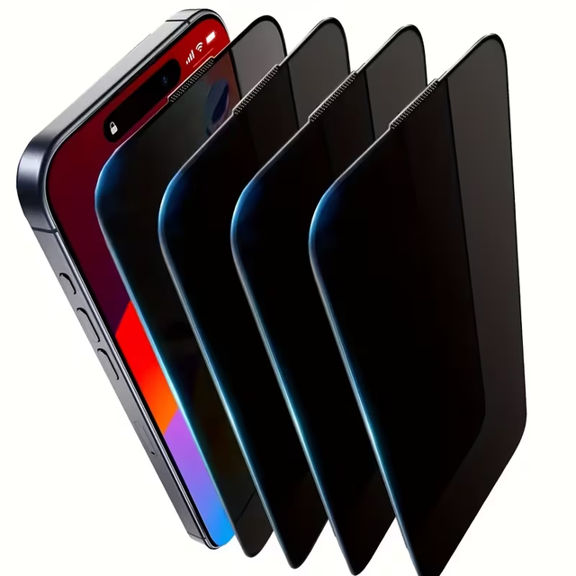 Custom LOGO Anti-Fingerprint 2.5D 9H Privacy Tempered Glass Screen Protector Dust Removal Screen Protectors for Iphone Samsung