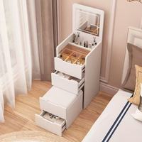 Table de maquillage princesse à plateau rabattable, design moderne et simple pour petit appartement, armoire de rangement intégrée avec mini-tiroirs