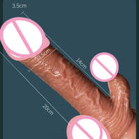 Masseur intime personnel 2-en-1 à texture réaliste, télescopique automatique, chauffant, design lèvres rouges pour la relaxation personnelle des femmes