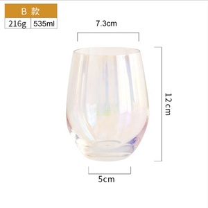 Gobelet à œufs en verre électro-plaqué coloré, gobelet à dessert transparent, résistant à la décoloration, pour les fêtes, gobelet en verre - Product Image 2