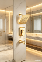 Robinet de douche mural moderne en laiton chromé avec régulateur de pression, jets pluie doux et variés, et cartouche céramique pour salle de bain et hôtel