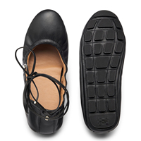 Ballerines pliables en cuir véritable à lacets, respirantes – Ballerines souples en nappa portables avec bride de cheville, légères, pour le travail, toutes saisons