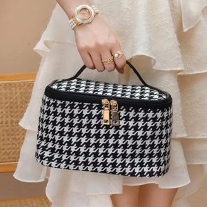 New Houndstooth Cosmetic Bag, Simple <b>Small</b> Fragrance Portable <b>Storage</b> Bag, Large Capacity Cosmetics <b>Storage</b> <b>Box</b> Wholesale - Product Image 3