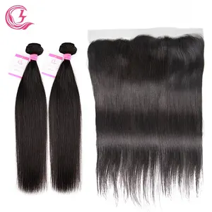 Clj Cheap Frontale Hd Lace Mink Burmese Naturelle 6X6 Bone Straight Hair And Closure For Unprocessed Virgin