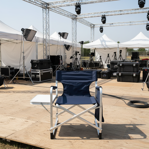 Silla de Director Plegable de Metal Resistente para Exteriores, con Reposabrazos, Mesa Lateral y Portavasos, Sillas de <span class=keywords><strong>Playa</strong></span> - Product Image 1