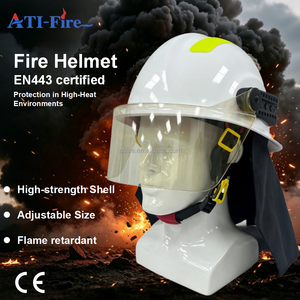 Casco da Vigili del Fuoco con Visiera, Rivestimento Antiurto, Resistente all'Usura, Ignifugo, Certificato CE EN443 per Pompieri e Soccorritori - Product Image 3