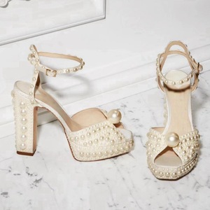 Sandalias de Tacón Alto con Cordones y Pedrería para Mujer, Estilo Plataforma, Dropshipping, 2025 - Product Image 2