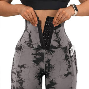 Women's High Compression Seamless Yoga <b>Pants</b> Quick Dry Four-Way Stretch Breathable Tie Dye Print Leggings Drawstring Closure - Product Image 1