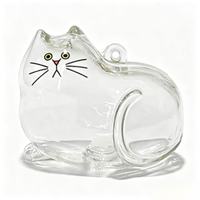 Boîte de rangement transparente en plastique PS en forme de chat mignon pour poils d'animaux, organisateur de poils de chat, cadeau pour les amoureux des chats