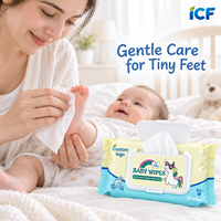 Tisu Bayi Alami Biodegradable Nonwoven untuk Membersihkan Wajah dan Tubuh, Kemasan Dapat Ditutup Kembali, Logo Dapat Disesuaikan, Perawatan Kulit