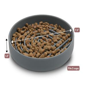 BPA gratis mudah untuk membersihkan silikon anjing Lickmat mangkuk makan dengan cangkir hisap bulat Puzzle bentuk silikon hewan peliharaan mangkuk tempat makan lambat - Product Image 5