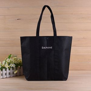 Bolsa de Lona de Algodón Negra de 5oz/6oz con Logotipo Personalizado Profesional - Product Image 2