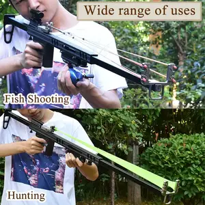 Estilingue poderoso para caça ao ar livre, com cabeça de arco, acessório de estilingue para caça, faixa de borracha e outros produtos de metal para tiro