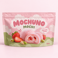 Sachet d'emballage personnalisé pour Mochi avec fermeture éclair refermable, barrière anti-humidité et étiquette privée pour emballage de snacks