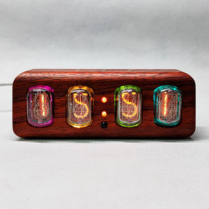 YIZHI Verre personnalisé Matériau bois Horloge <span class=keywords><strong>Nixie</strong></span> Horloge de bureau in12 Glow Digital <span class=keywords><strong>Tube</strong></span> 6 bits Horloge - Product Image 1