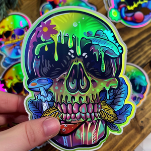 高品質ホログラフィックステッカービニールダイカットグリッターステッカーカスタム印刷接着剤防水漫画ホログラムステッカー - Product Image 1