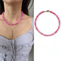 Collier ras du cou délicat d'été pour la plage, avec perles de pierres précieuses et perles de rocaille colorées, bijou superposable pour elle