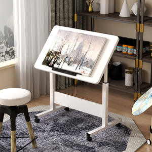 Portable Foldable Mobile <b>Bedside</b> <b>Table</b> for Designers Engineers Children's Art Training Durable Metal Material - Product Image 3