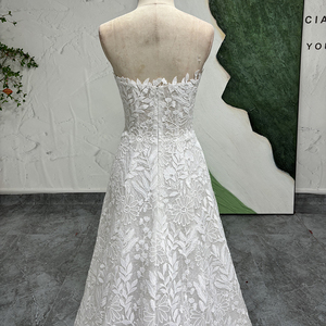 Jancember LSSG103 Robes de mariée trapèze élégantes chérie ivoire avec surjupe - Product Image 6