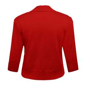Cardigans Curtos de Cor Sólida com Mangas 3/4, Suéteres Cropped com Frente Aberta, Jaquetas Slim Fit para Mulheres - Product Image 4