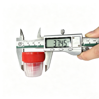 Bouchon à vis en plastique PP de 33 mm, couleur personnalisable, bouchon côtelé rouge avec couvercle extérieur transparent pour les bouteilles de détergent à vaisselle liquide