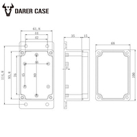 Boîtier en plastique étanche à la poussière et à l'eau IP67 DE015 pour appareil électronique 100*68*50mm