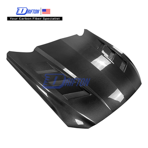 Capot en fibre de carbone style Drifton Vent pour Mustang Gen6 S550.2 2018-2023, nouveau noir, finition brillante/mate 3K/6K/12K - Product Image 2