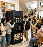 Distributeur automatique de café commercial 2026 avec paiement par QR code, carte et espèces – Machine intelligente pour café frais