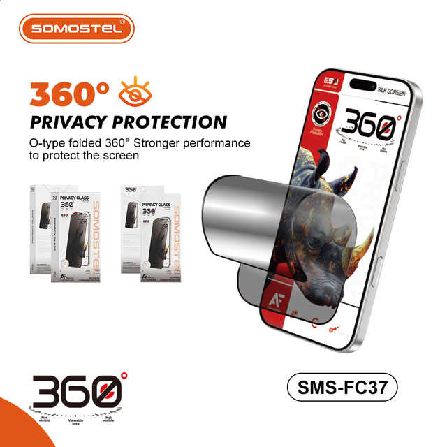 30° Privacy Screen Protector for iphone 17 Pro Max Protector Completo 360° Fold Tempered Glass Anti-Shock Cell Phone Film