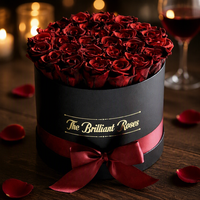 Boîte cylindrique en carton rigide ronde personnalisée pour bouquet de fleurs séchées ou préservées, emballage cadeau écologique