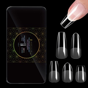 Europa y Estados Unidos: Caja de 480 Uñas Postizas Semibrillantes de Alta Calidad para Dedos, para Manualidades - Product Image 1