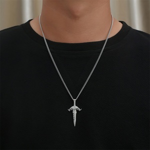 Trend <b>Men</b> Jewelry Stainless Steel <b>Silver</b> Sword Pendant <b>Necklaces</b> <b>for</b> <b>Men</b> - Product Image 2