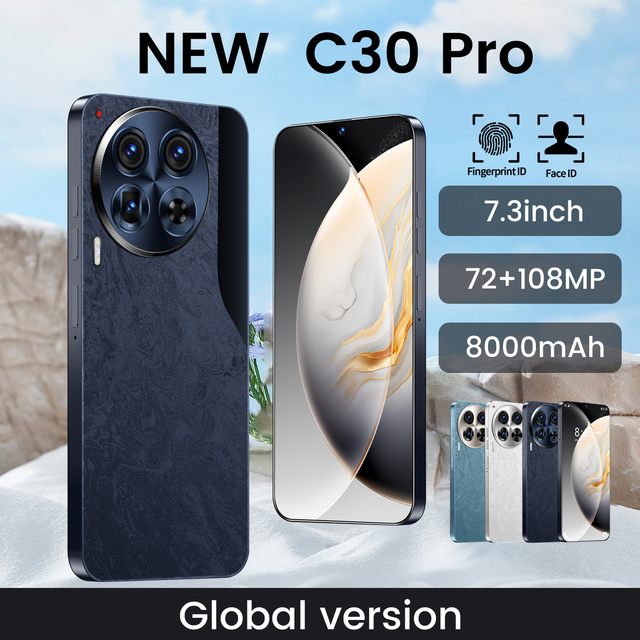 Hot Sale Product C30 Pro 7.3-inch Octa Core Processor 5G Smart Mobile Phone 16GB RAM +1TB Storage Android 13 System