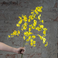 3-Zweige Einzelstiel Realistische Tanzende Dame Seidenorchideen Künstliche Blumen Weihnachten Hochzeit Großhandel Heimdekoration