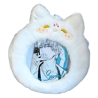 Sac en peluche mignon pour l'extérieur Pochette à badges suspendue Sac à douleur pour animaux mignons Sac de rangement pour badges en peluche
