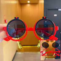 Shinbelworld — lunettes de soleil d'été carrées et rondes, en plastique, rose bleu, résistantes aux rayons ultraviolets, pour enfants, pour garçons et filles, collection 2022