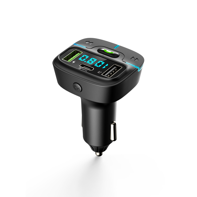 FM Transmitter Wireless Radio Adapter Car Kit Dual USB USB-C Audio Car Charger MP3 Player Support Hands-Free Calling USB Disk