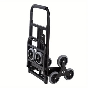 Chariot à main pliable à quatre roues en acier noir avec revêtement en poudre et plateforme de chargement - Product Image 5